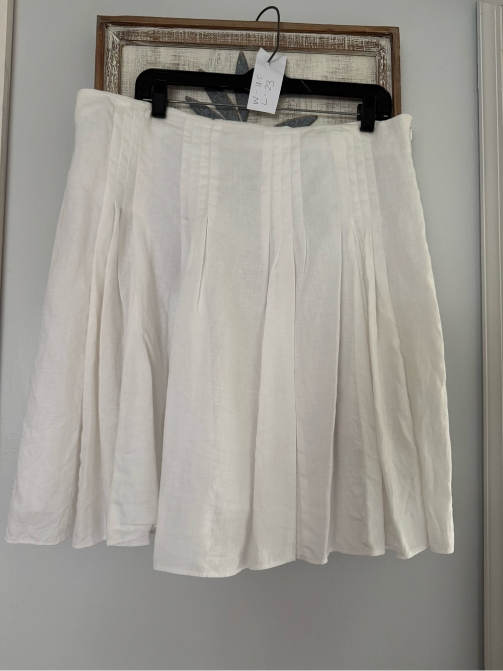 LOFT linen pleated white skirt- 14